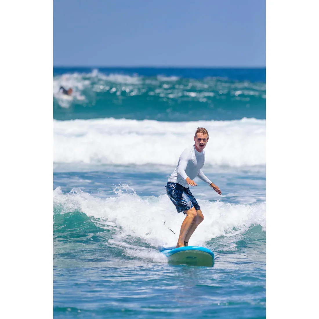 100 Men's Long Sleeve UV Protection Surfing Top T-Shirt