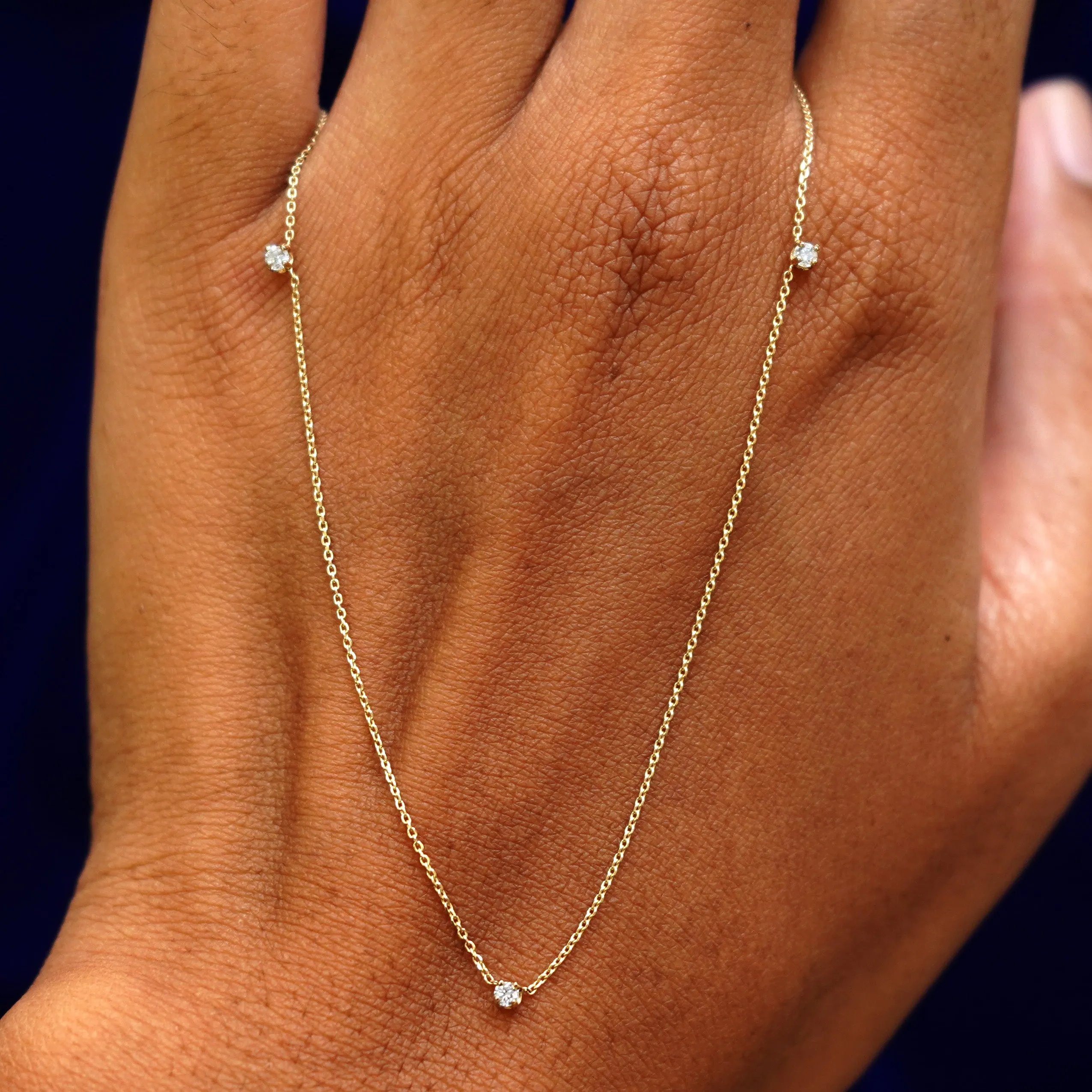 3 Diamond Cable Necklace