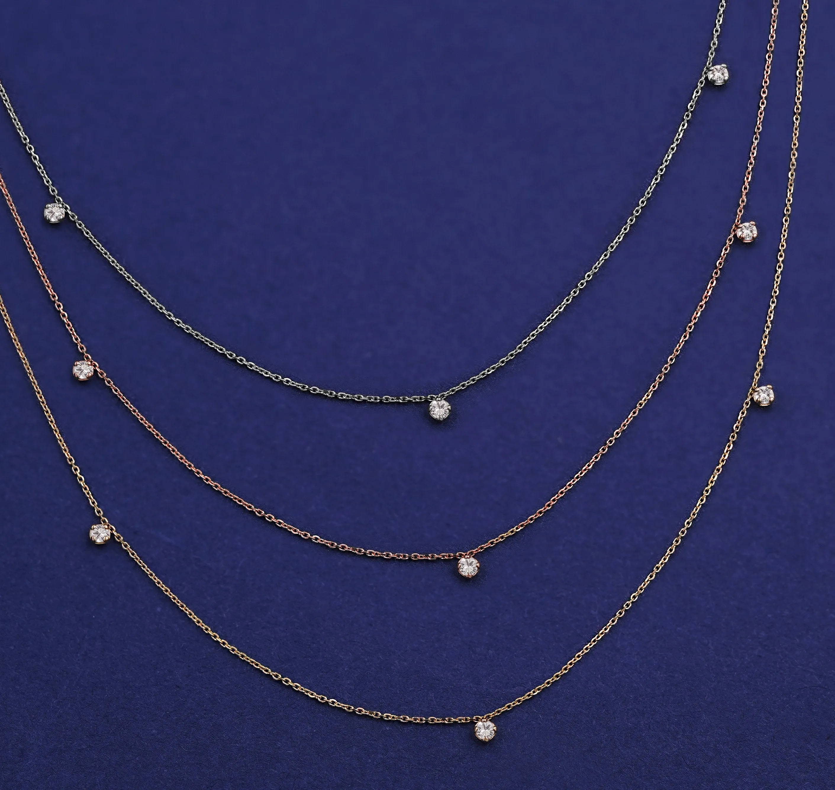 3 Diamond Cable Necklace