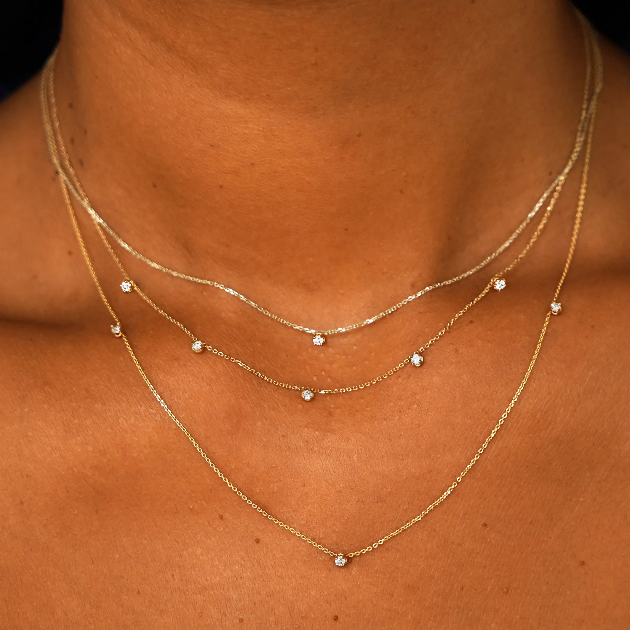 3 Diamond Cable Necklace