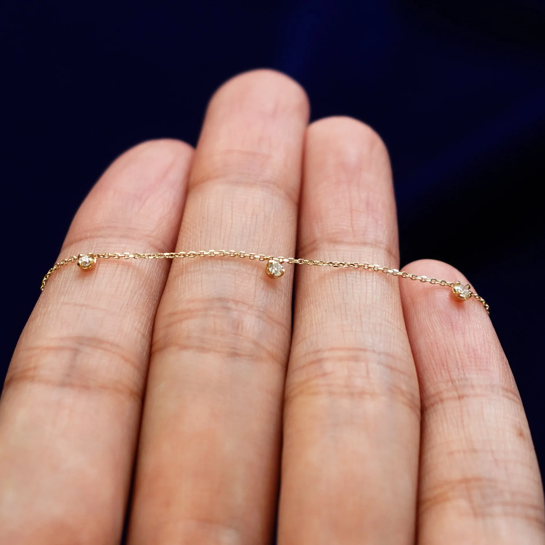 3 Diamond Cable Necklace