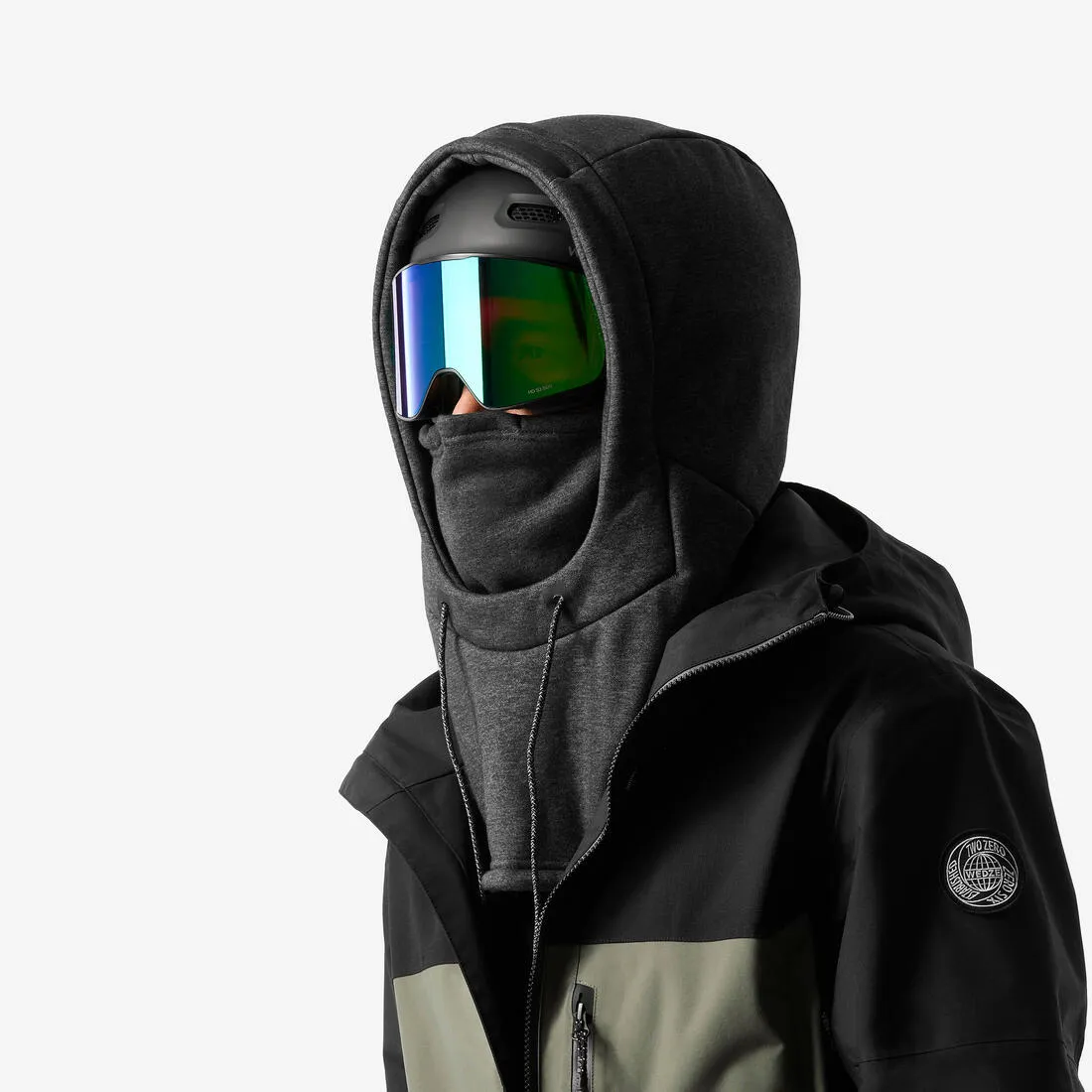ADULT FLEECE SKI HELMET BALACLAVA - DARK GREY