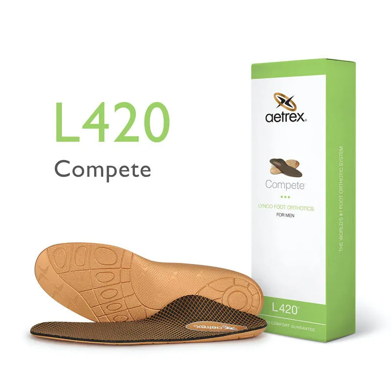 Aetrex Men's Compete Posted Orthotics for Flat & Low Arches