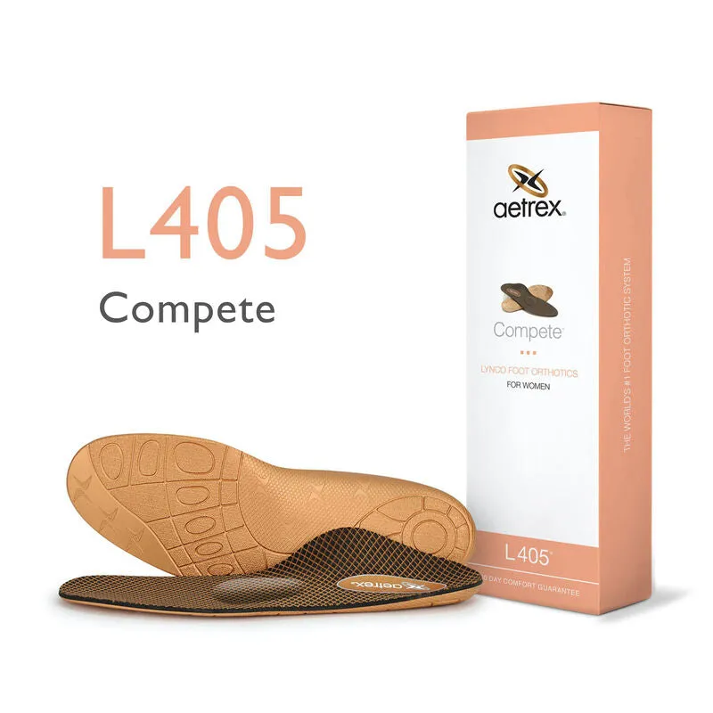 Aetrex Women's Compete Orthotics with Metatarsal Support for Medium & High Arches