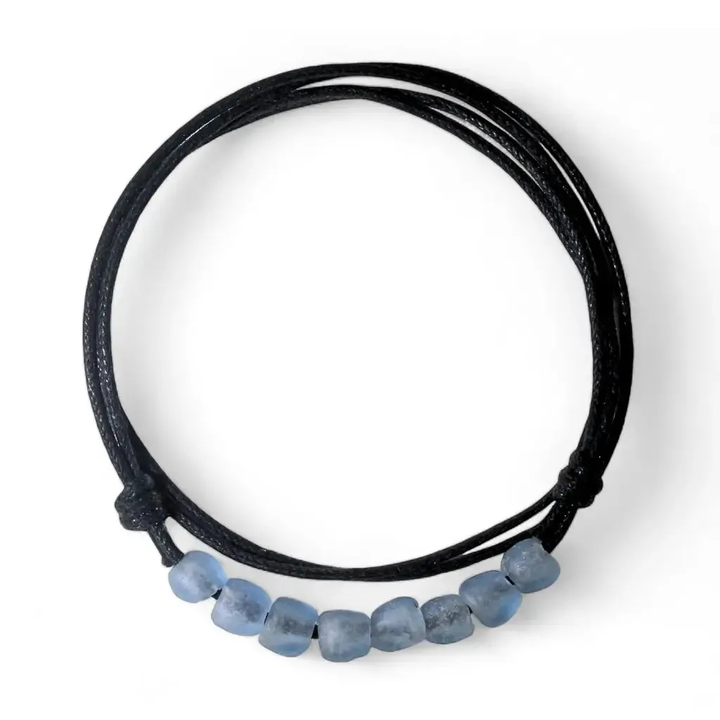 African Recycled Sea Glass Adjustable Choker | Boho Necklace
