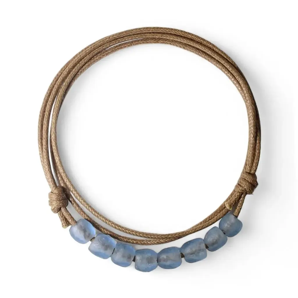 African Recycled Sea Glass Adjustable Choker | Boho Necklace