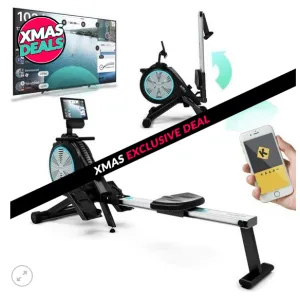 Air Rowing Machine with Video Screen Races