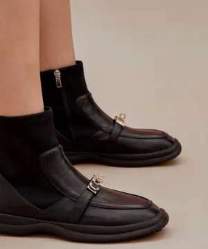 Anell Golf Ankle Spandex Buckle Boots - Brown
