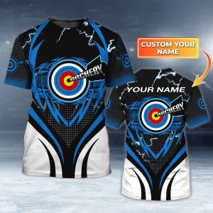 Archery 191 (Blue Ver) Personalized Name 3D Tshirt