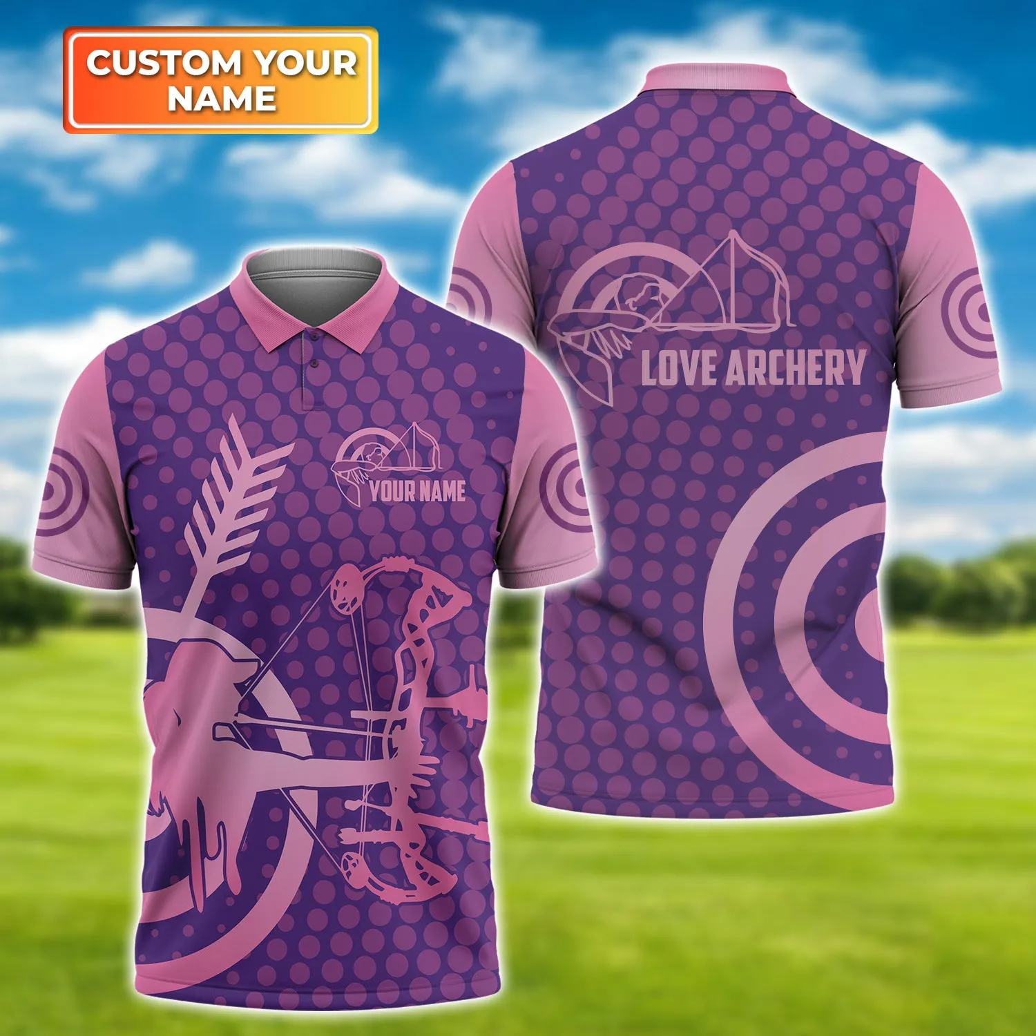 Archery S01 - Personalized Name 3D Polo Shirt - Htl