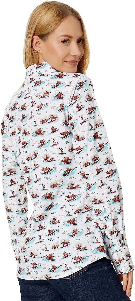Ariat Women's Surfing Longhorn Kirby Long Sleeve Shirt