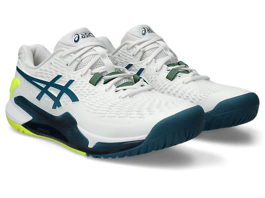 Asics Gel Resolution 9 White/Restful Teal Men's Tennis Shoes - 2023 NEW ARRIVAL