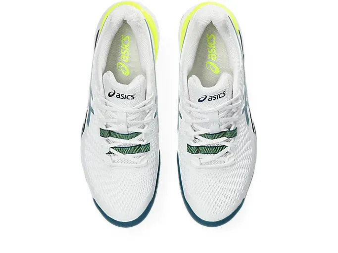Asics Gel Resolution 9 White/Restful Teal Men's Tennis Shoes - 2023 NEW ARRIVAL