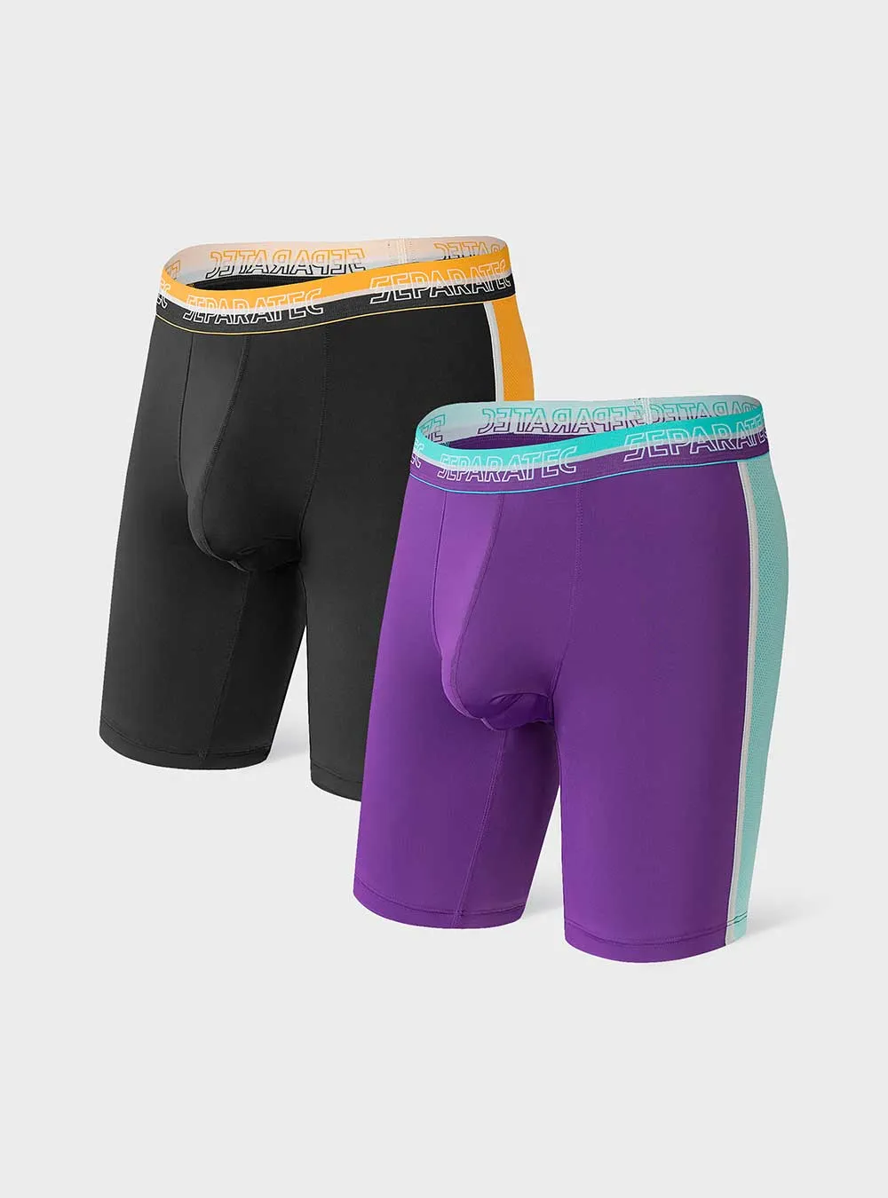 Athletic Cool Mesh  Quick Dry 8 inches Boxer Briefs 2 Pack