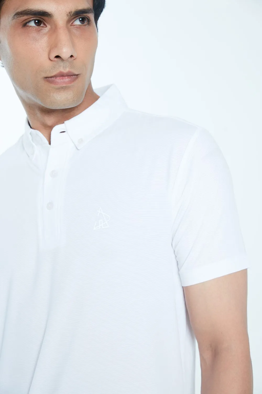 Athletic Drive Mens Polo Classic Button Down – White