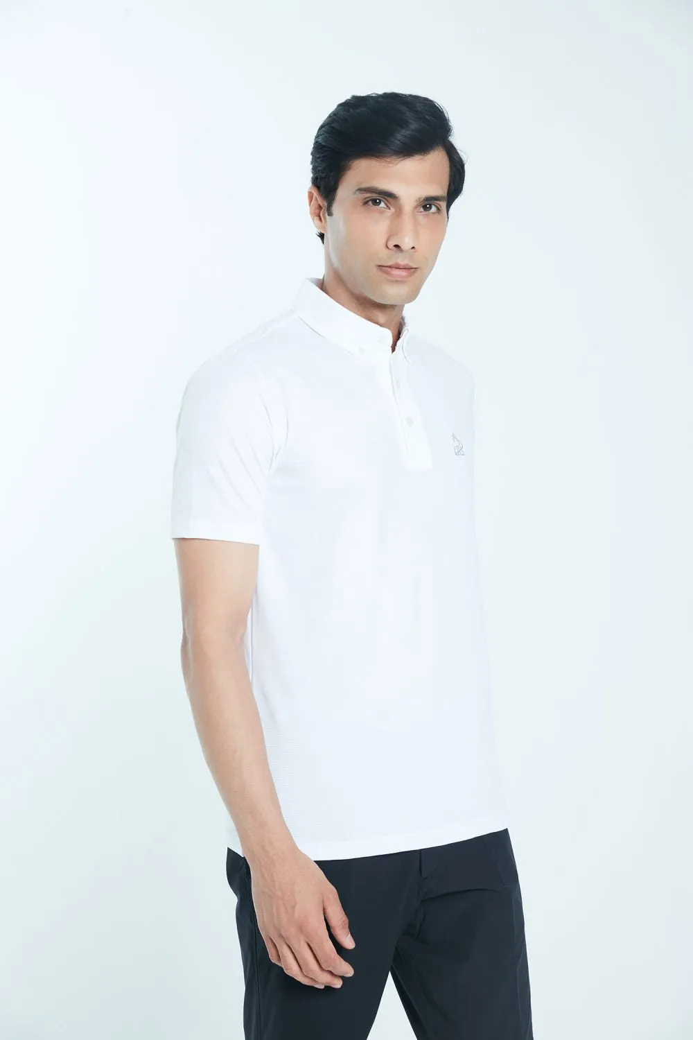 Athletic Drive Mens Polo Classic Button Down – White