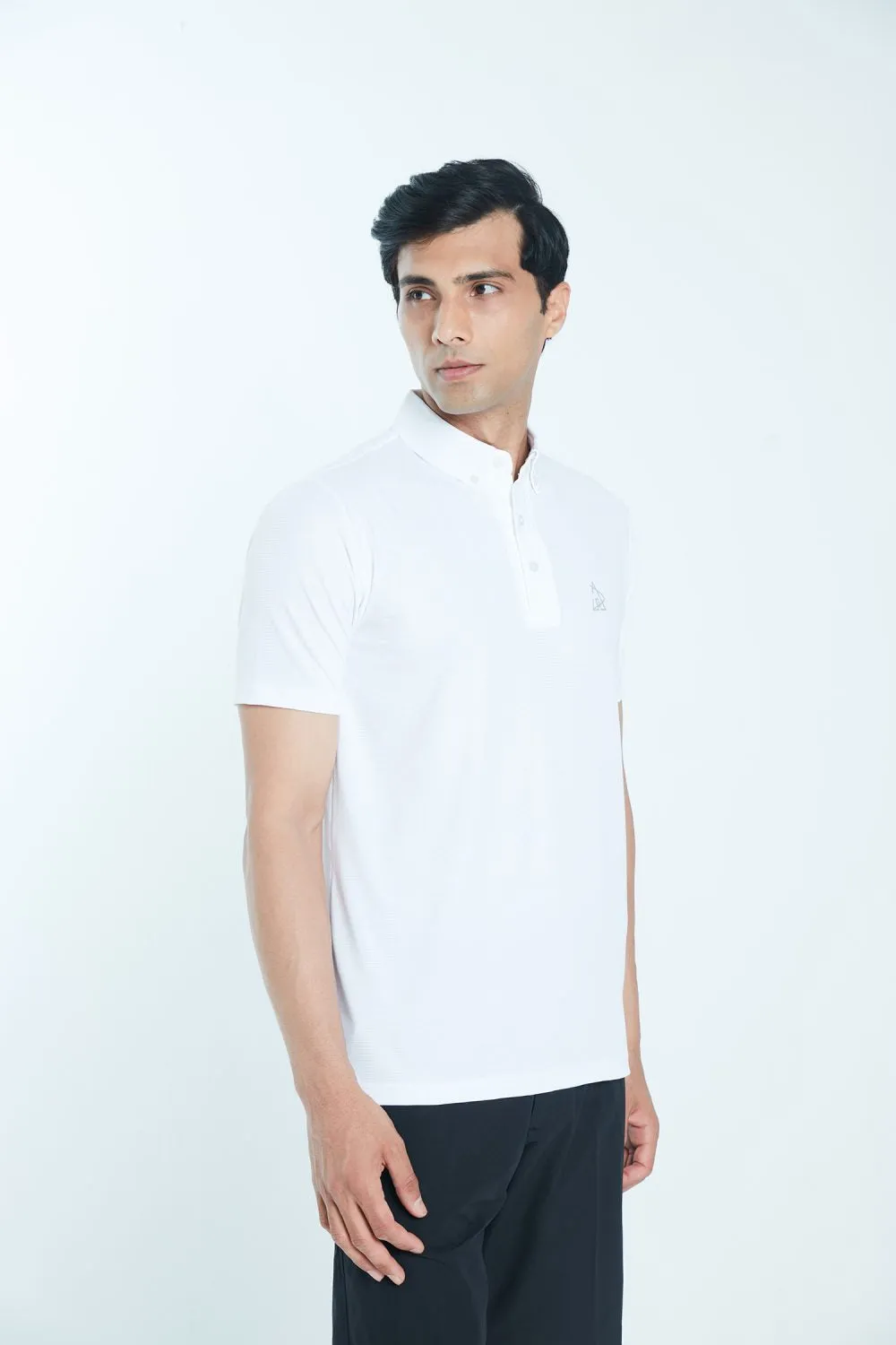 Athletic Drive Mens Polo Classic Button Down – White
