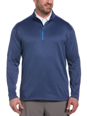 Big & Tall Midweight Waffle Knit Fleece 1/4 Zip Golf Sweater
