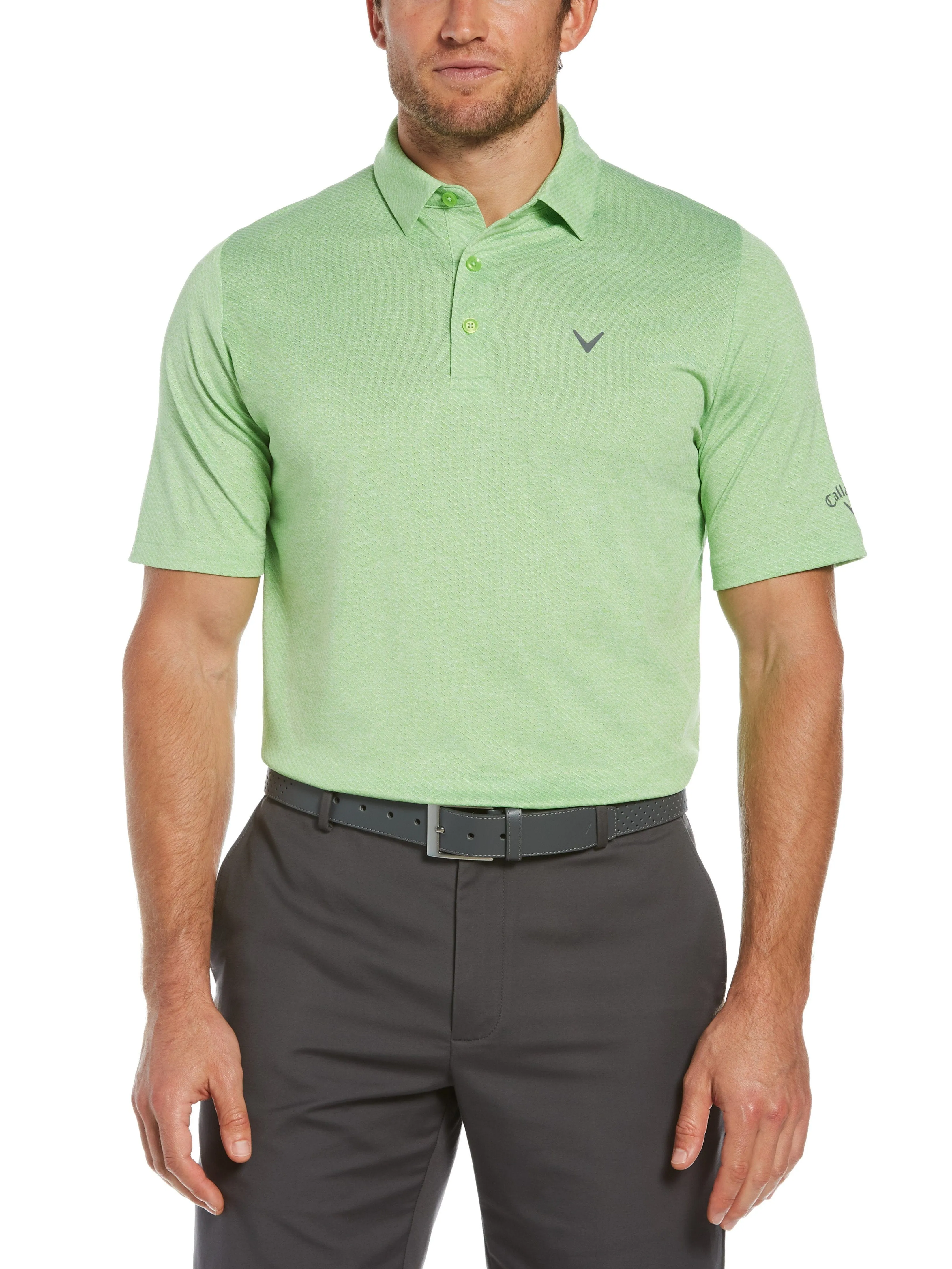 Big & Tall Ventilated Heather Jacquard Golf Polo