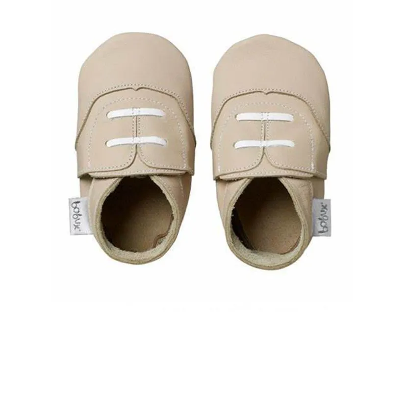 Bobux Beige Oxford Baby Crawling Shoes