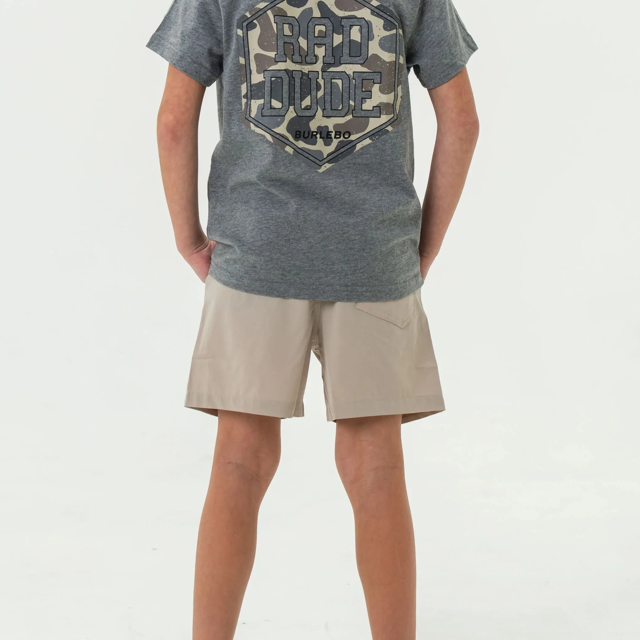 Burlebo Youth Khaki Athletic Shorts