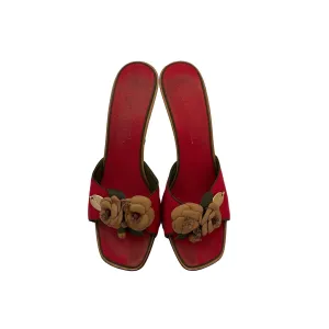 Chanel Red Logo Heels