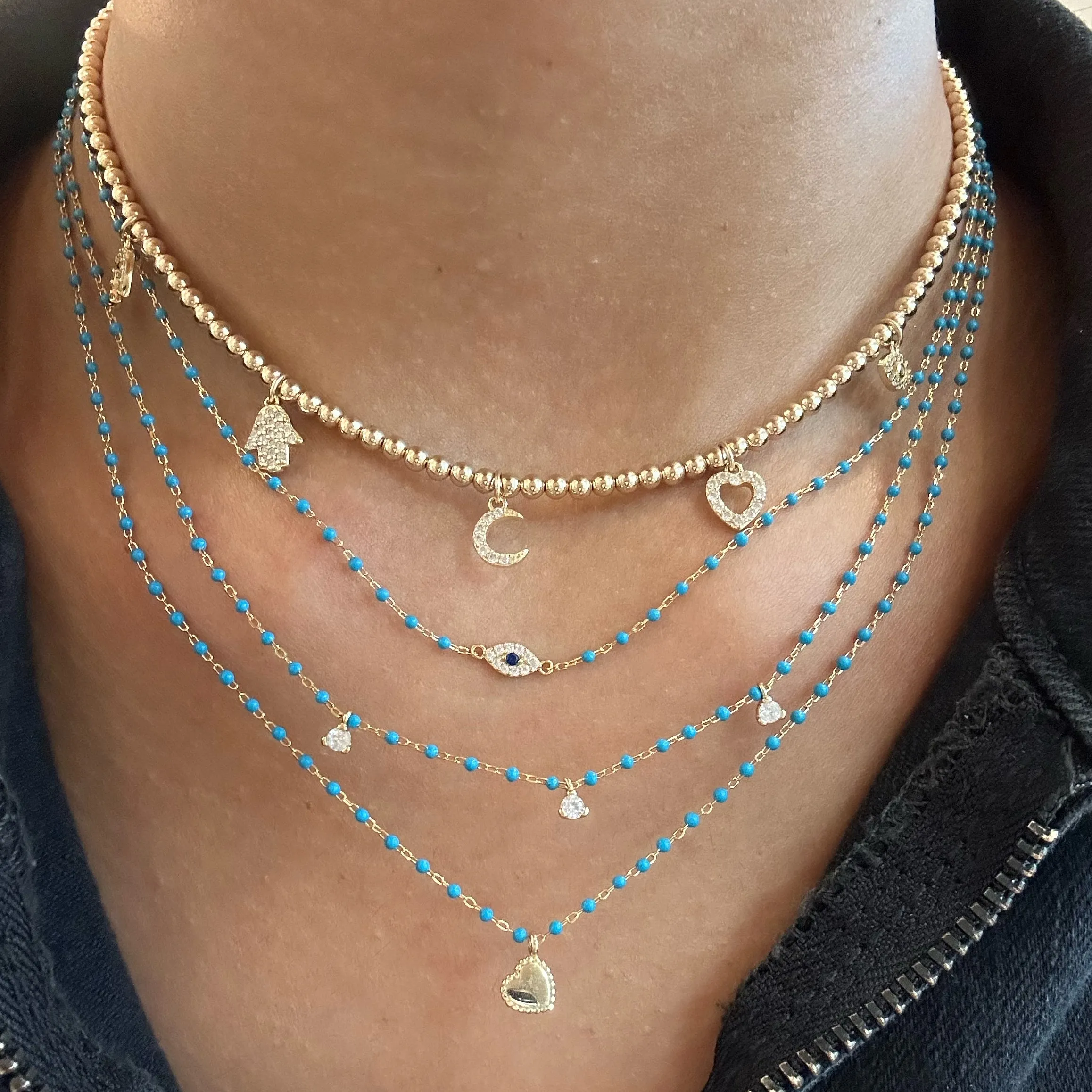 Choker and Pave Charms Water Resistant