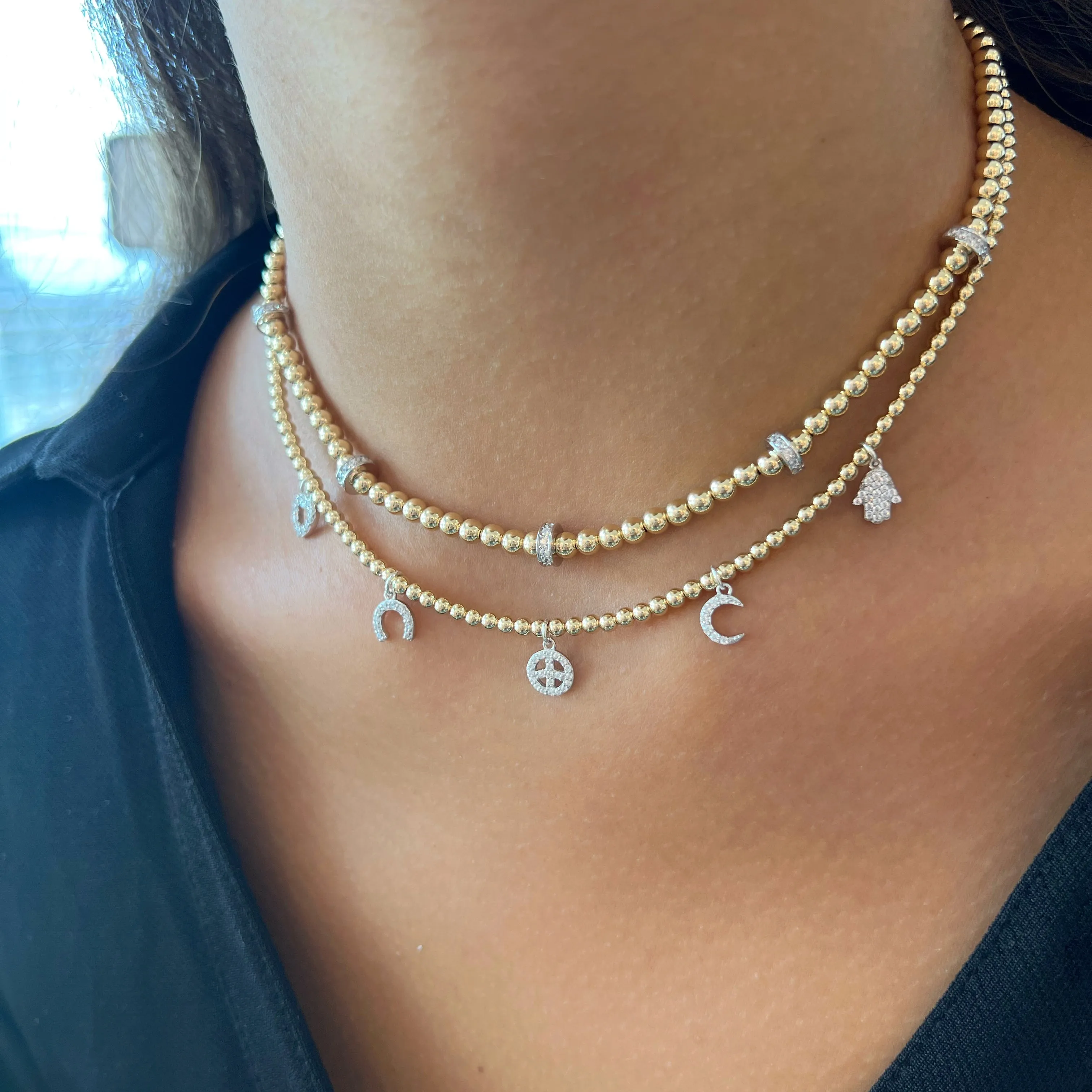 Choker and Pave Charms Water Resistant