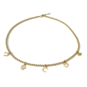 Choker and Pave Charms Water Resistant