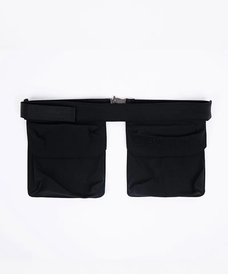 CREVE NINE: Belt Bag Pleated Skirt - Black