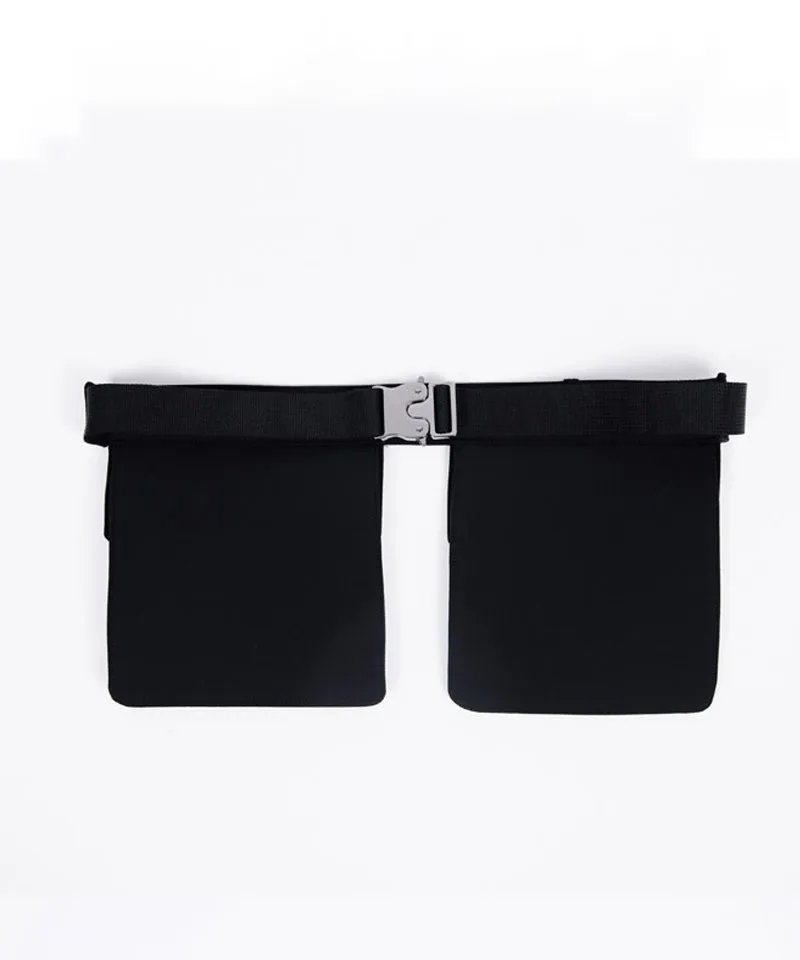 CREVE NINE: Belt Bag Pleated Skirt - Black