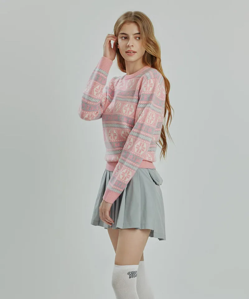 CREVE NINE: Belt Bag Pleated Skirt - Gray