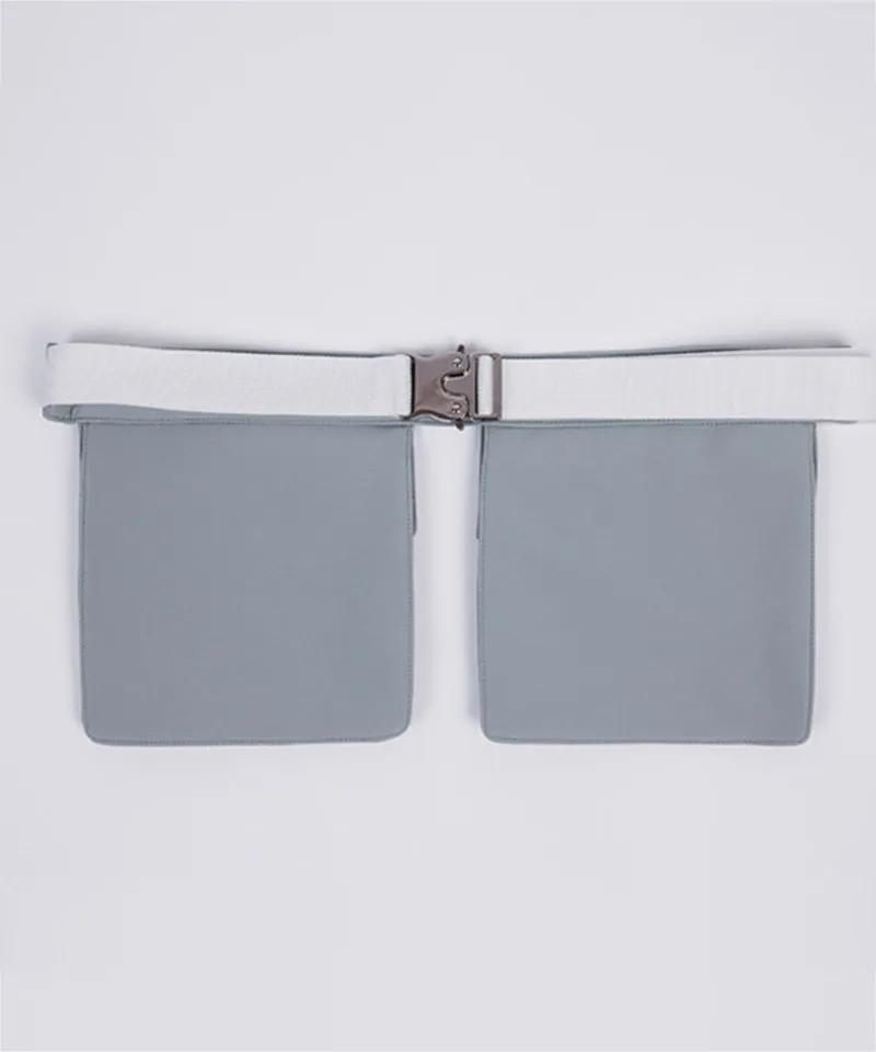 CREVE NINE: Belt Bag Pleated Skirt - Gray