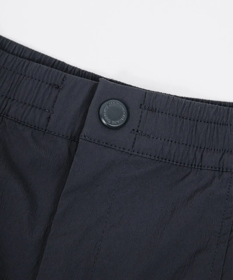 CREVE NINE: Mesh Mix Banding Pants - Charcoal