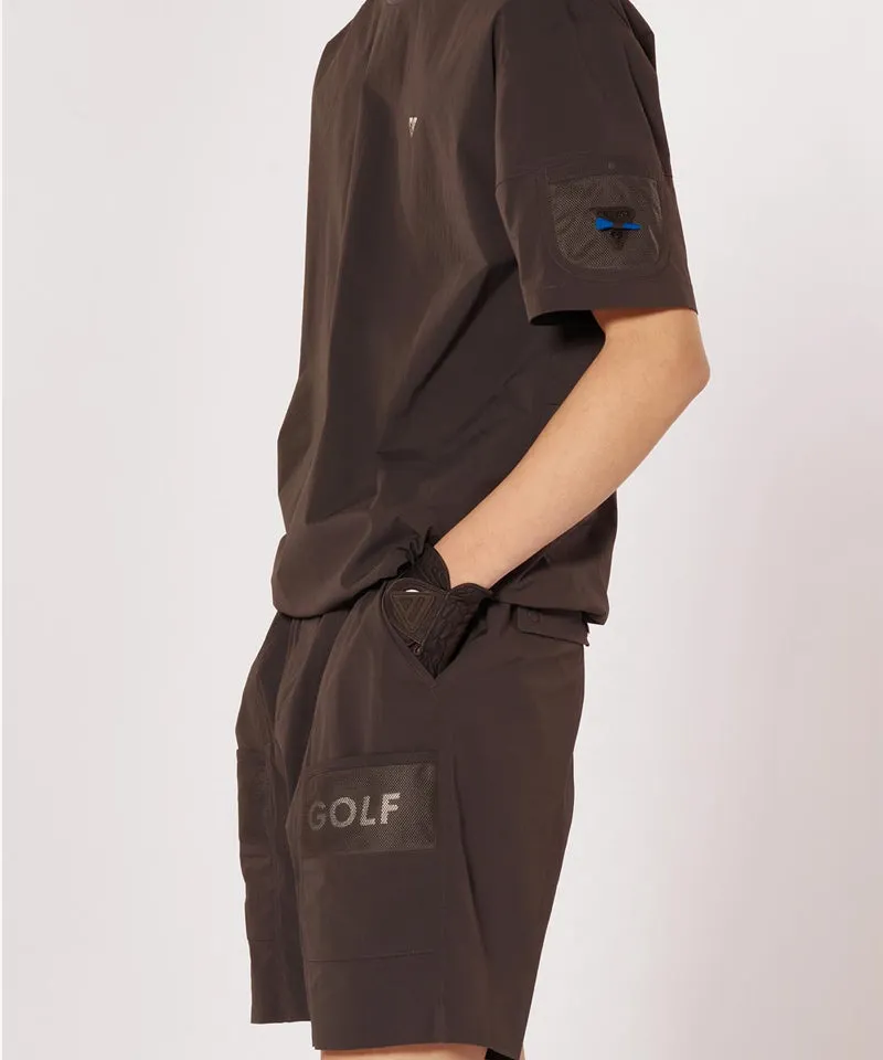CREVE NINE: Mesh Mix Banding Pants - Charcoal