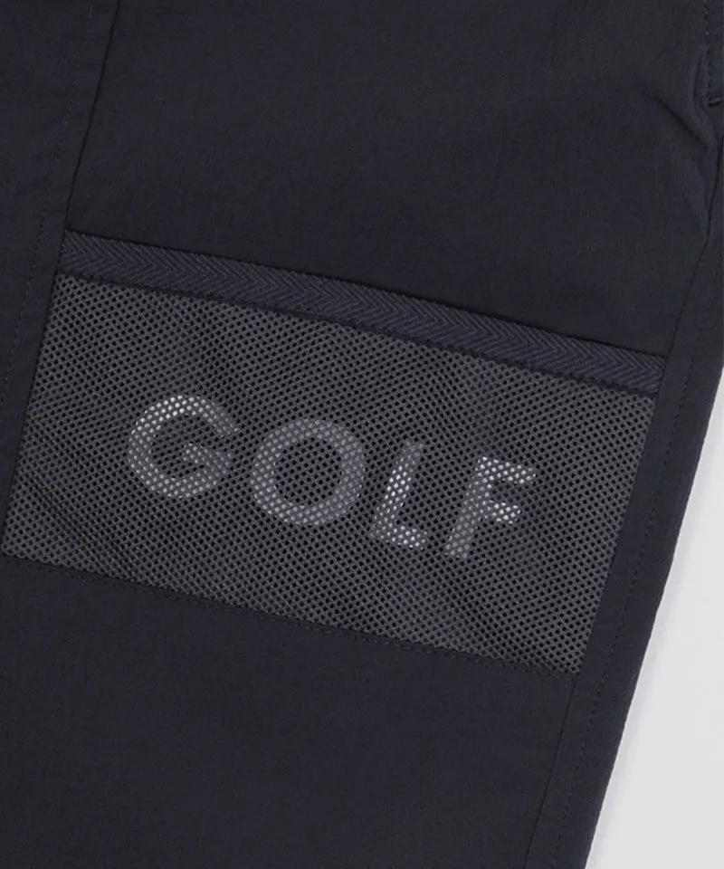 CREVE NINE: Mesh Mix Banding Pants - Charcoal