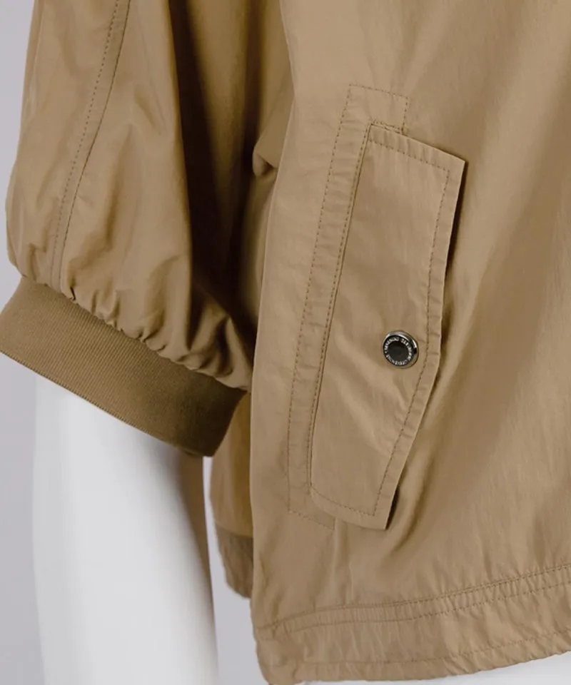 CREVE NINE: Stingray Short Sleeve Jacket - Beige