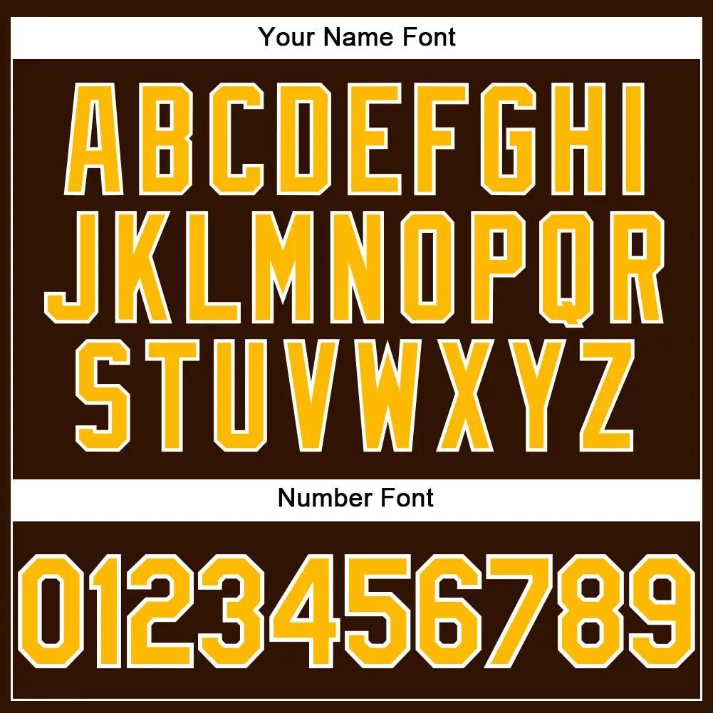 Custom Brown Gold-White Performance T-Shirt
