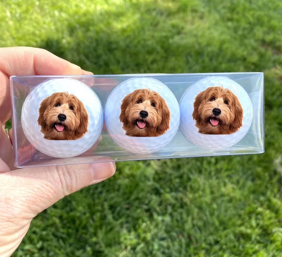 Dog Face Golf Balls - Set of 3 Balls