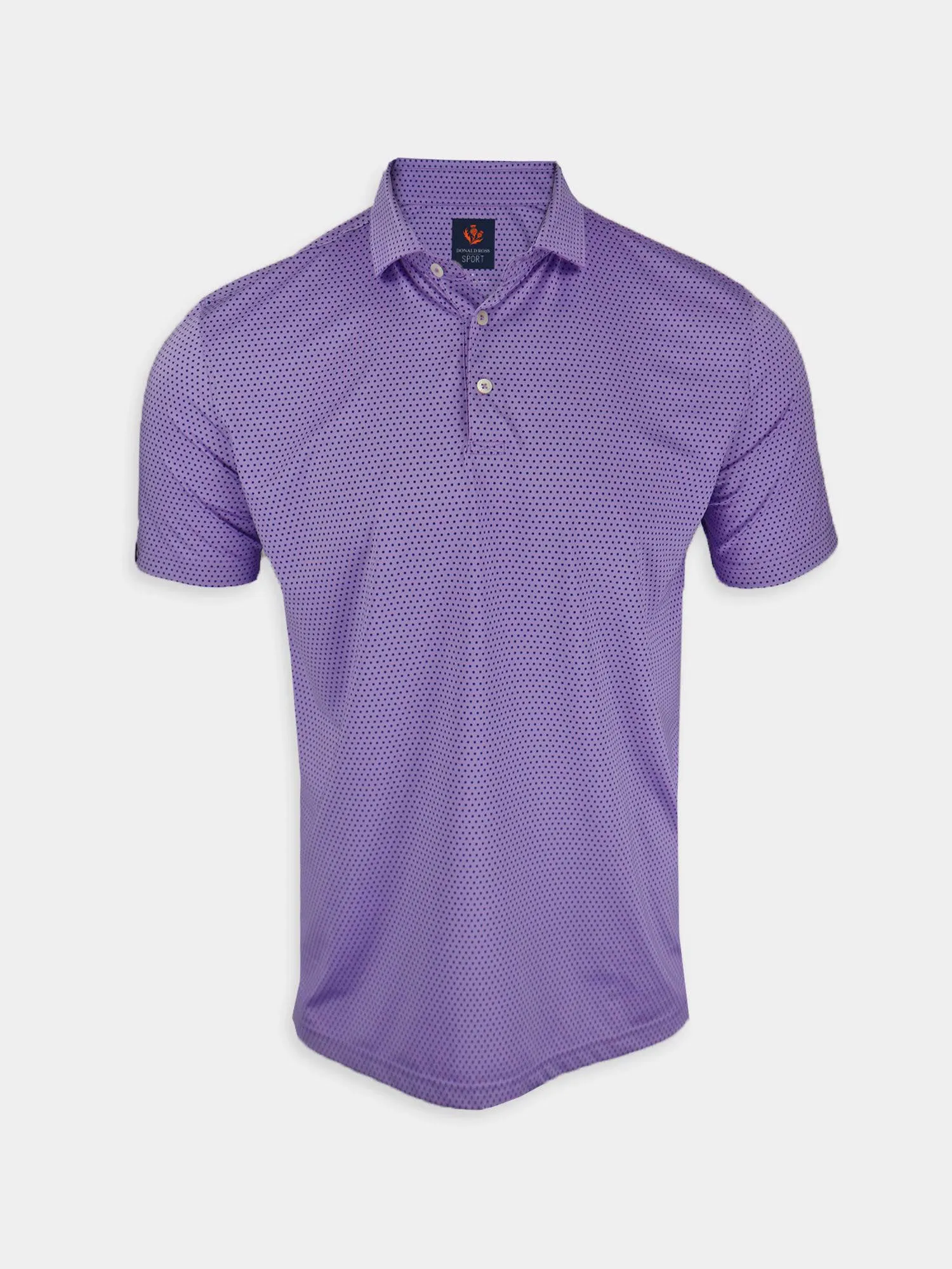 Donald Ross Mens Austin Polka Dot Sport Fit Polo - WISTERIA / NAVY