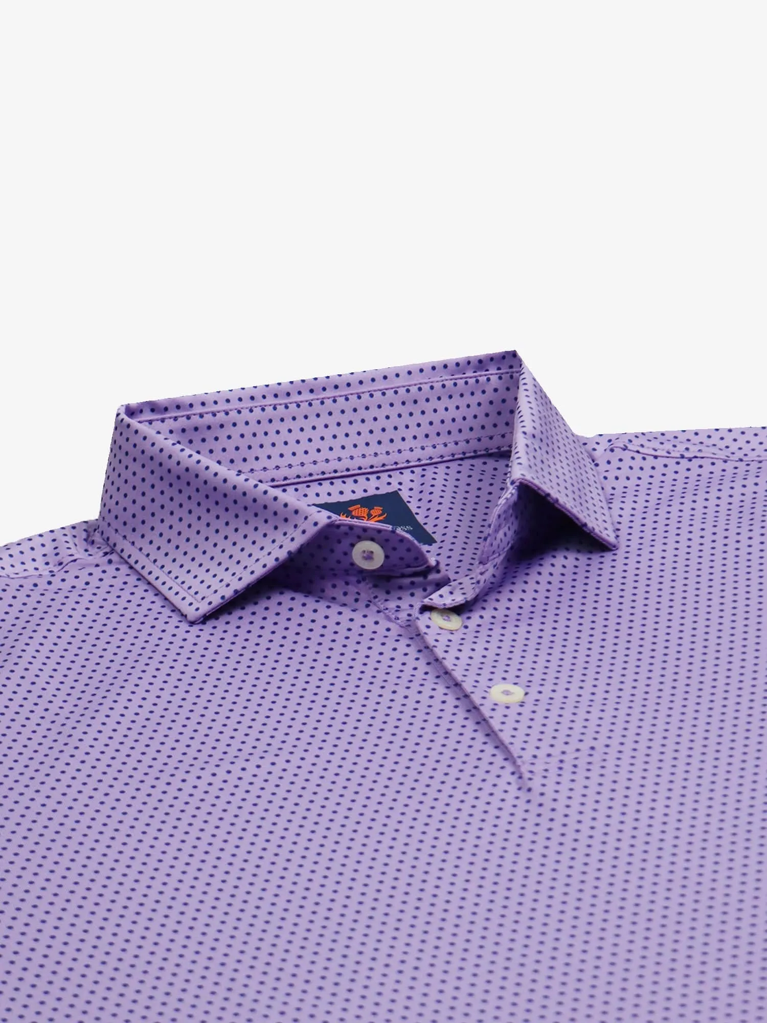 Donald Ross Mens Austin Polka Dot Sport Fit Polo - WISTERIA / NAVY