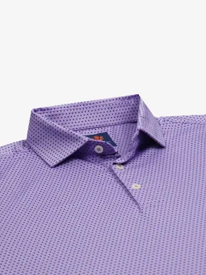 Donald Ross Mens Austin Polka Dot Sport Fit Polo - WISTERIA / NAVY