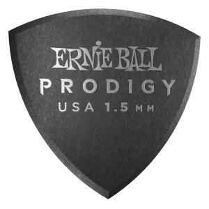 Ernie Ball 1.5 mm Large Shield Prodigy Picks 6 Pack, Black