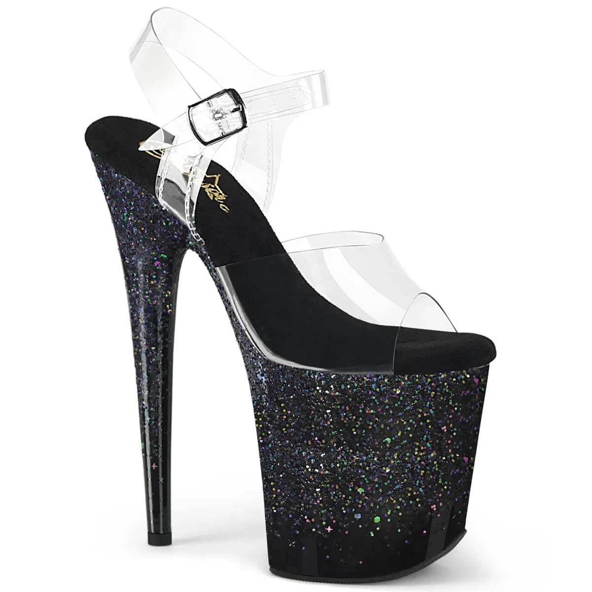 FLAMINGO-808SS  Clear/Black Multi Glitter