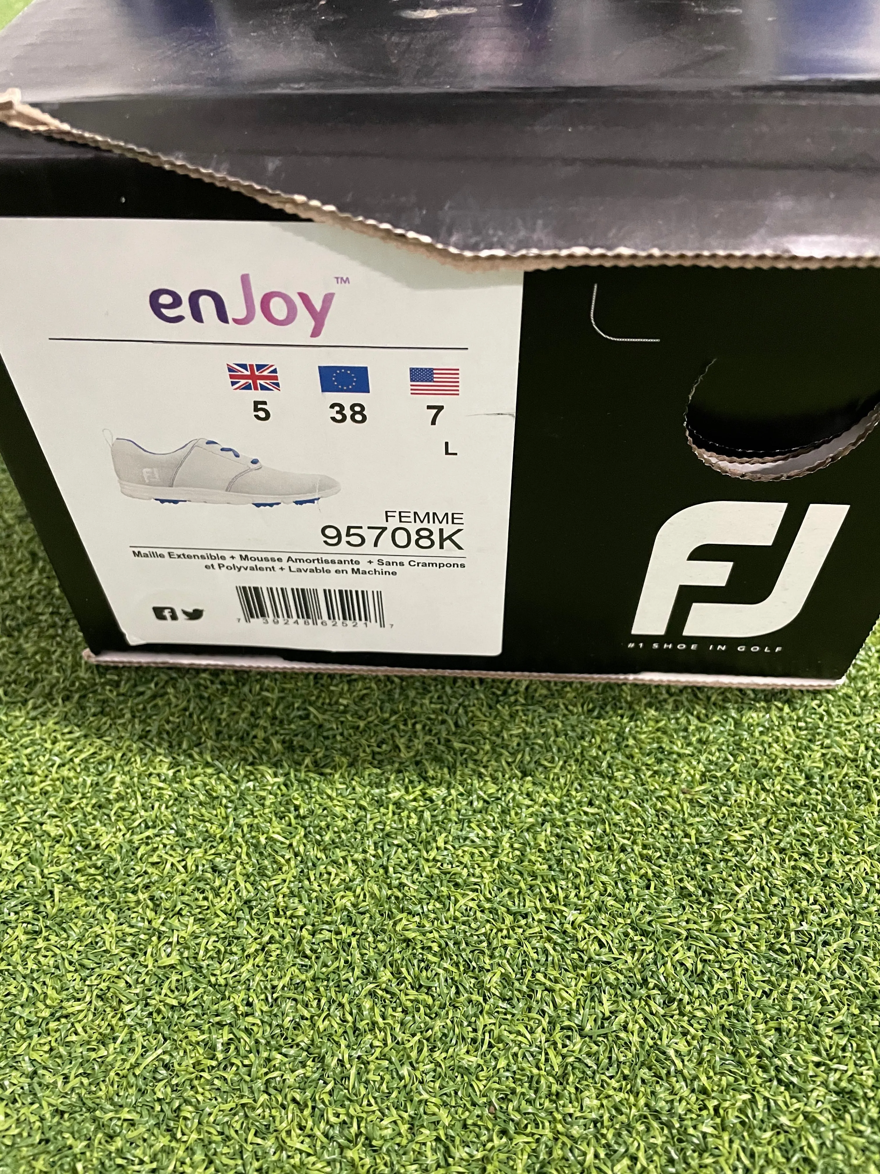 Footjoy Ladies enJoy Golf Shoes 95708K / Light Grey / Size UK 5 WIDE