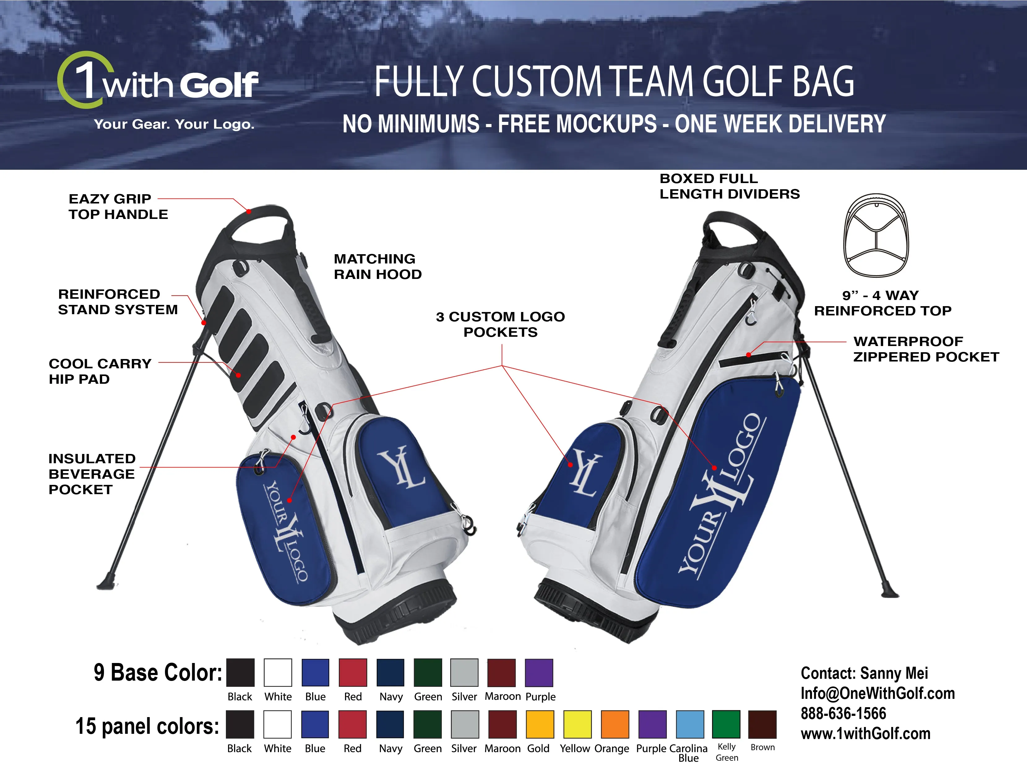 Fully Custom Golf Bag Red