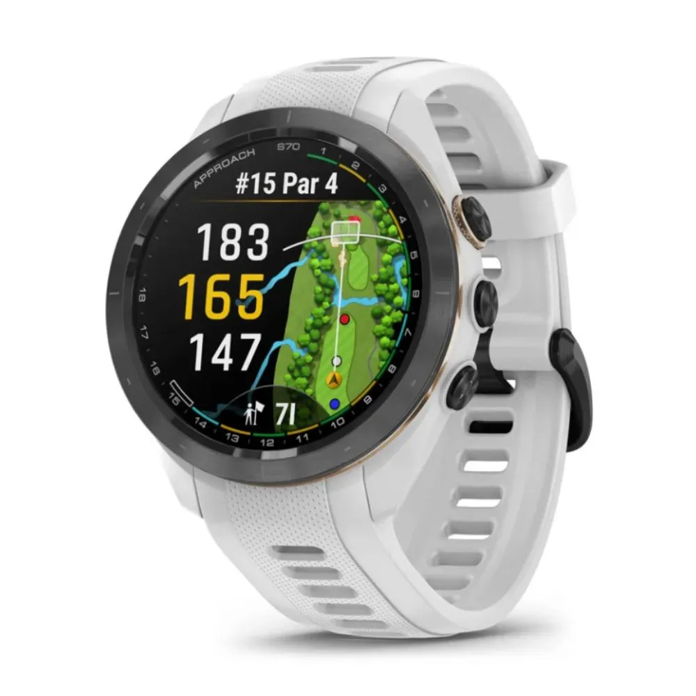 Garmin Approach S70 42mm (Black with White Band)