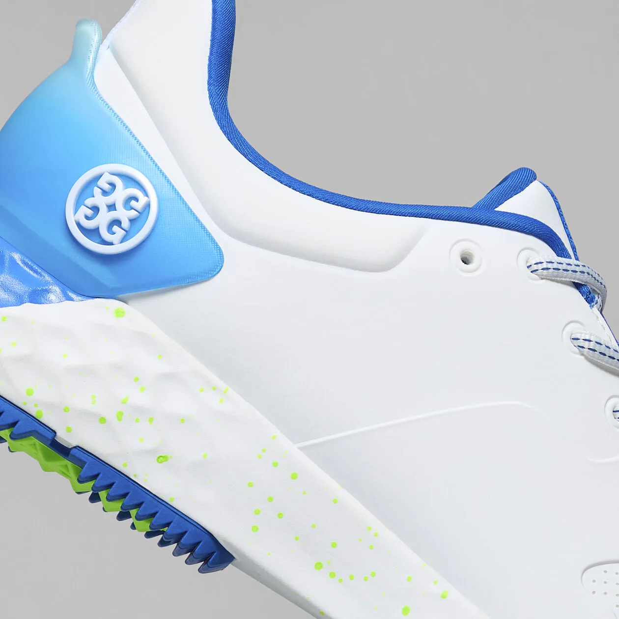 G/Fore Men's MG4  Stippled Golf Shoe - Snow/ Acid Lime