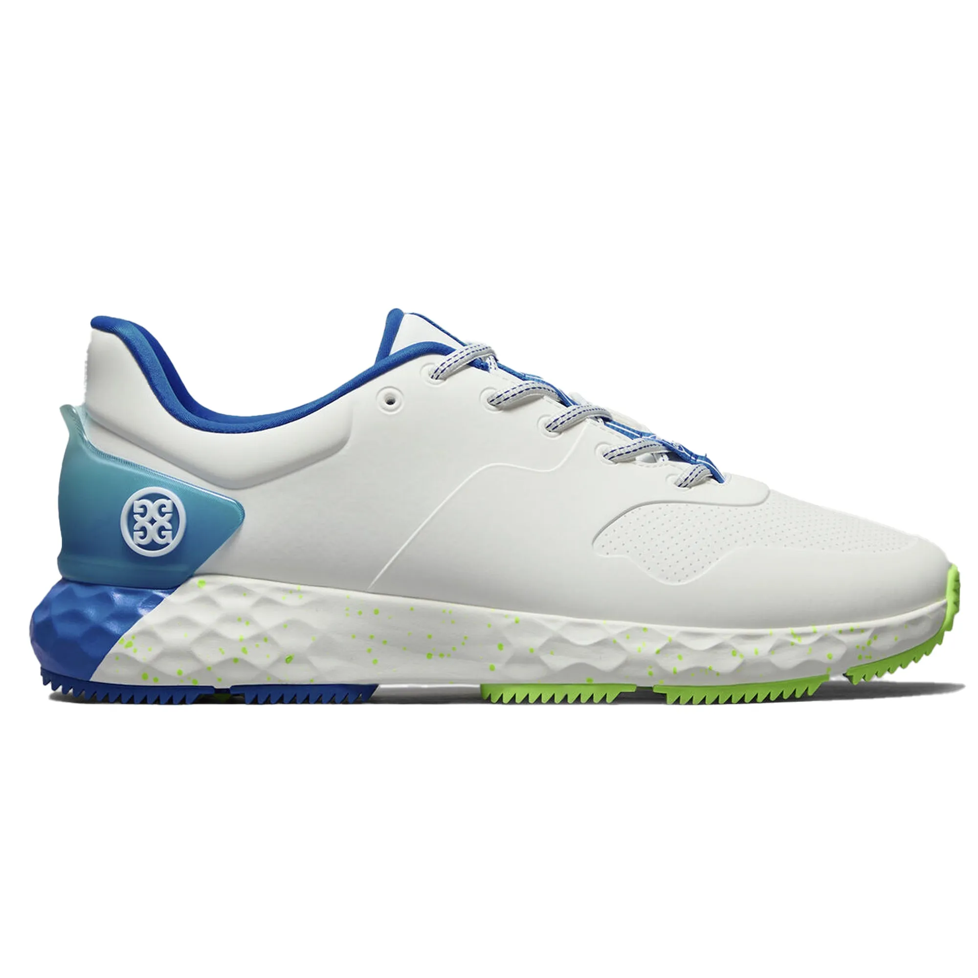 G/Fore Men's MG4  Stippled Golf Shoe - Snow/ Acid Lime