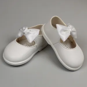 Girls First Walker Shoes - Hard Sole - White